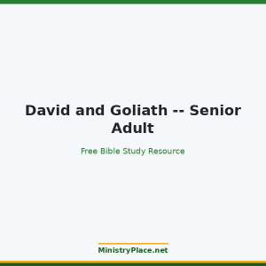 David and Goliath -- Senior Adult