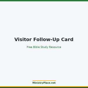 Visitor Follow-Up Card